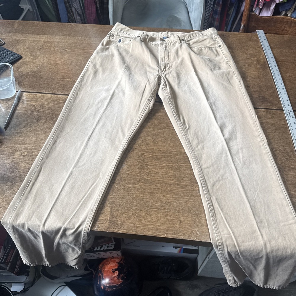 Ralph Lauren‎ Vintage Polo Chino Pants, 36W X 32L, Khaki, Pleated, Classic Fit